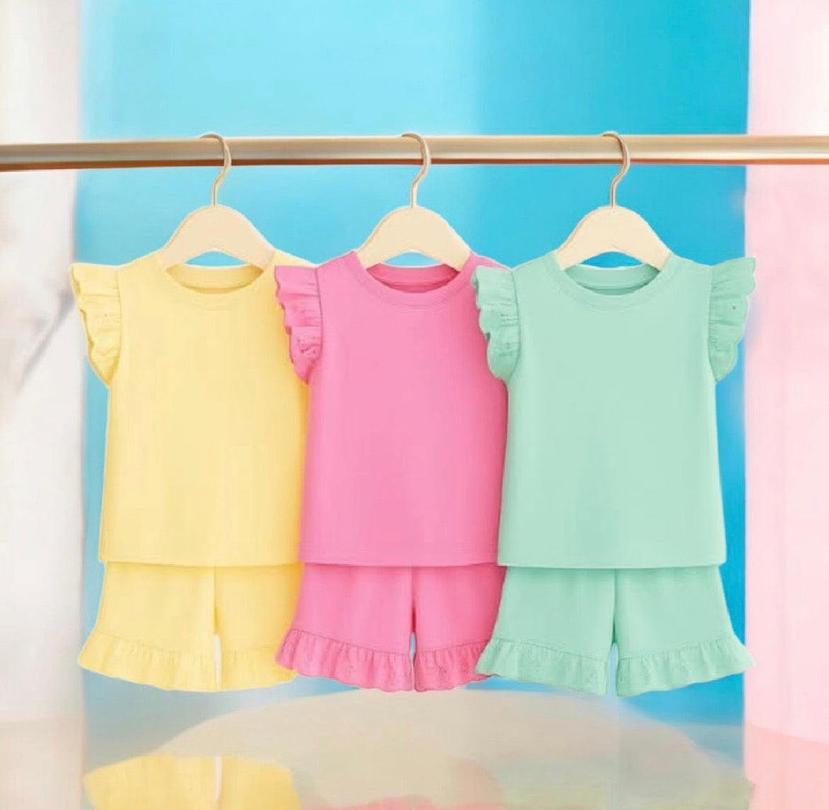 ANGLAISE FRILL SHORT SETS