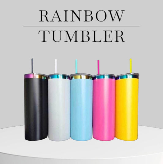 20oz RAINBOW PLATED SKINNY TUMBLER