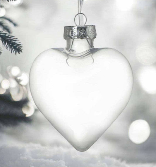 PRE ORDER DUE MID MAY - Plastic Fillable Heart Shape Baubles