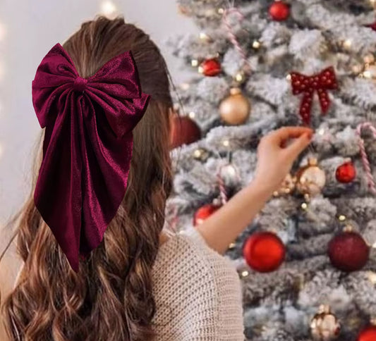 EXTRA LONG VELVET HAIR BOW