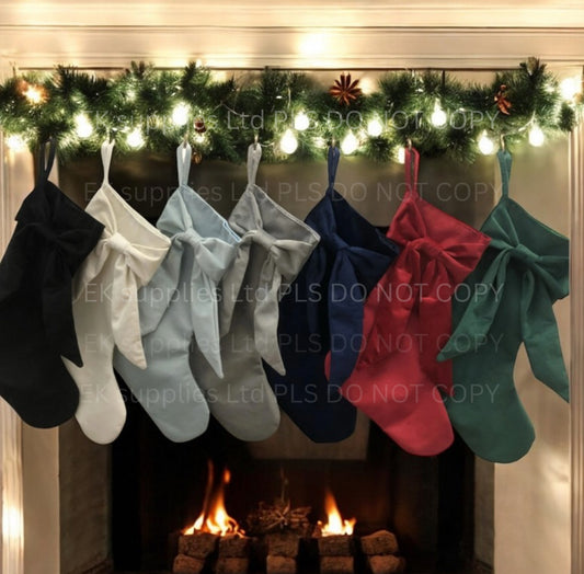 PRE ORDER batch 3 - VELVET BOW CHRISTMAS STOCKING
