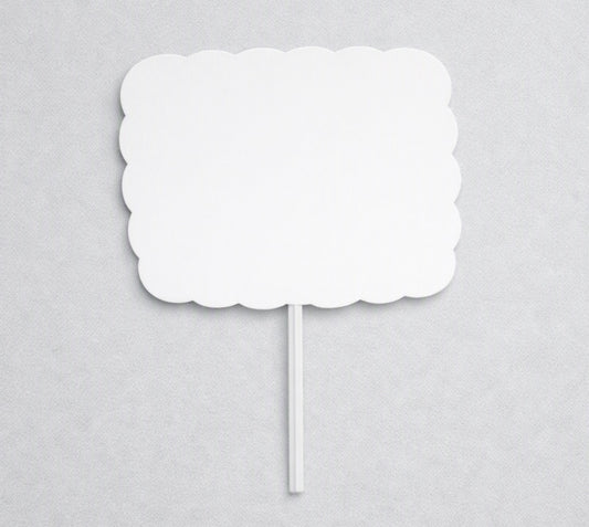 White acrylic Scalloped edge paddle / back to school board / wedding paddle