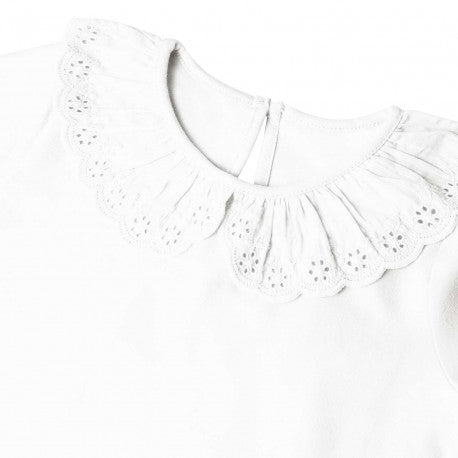 WHITE FRILLED PYJAMAS