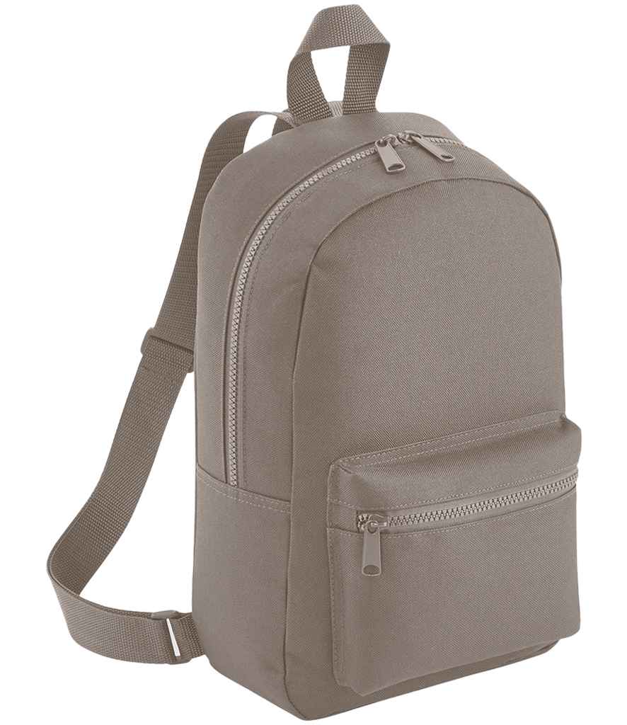 Bagbase Fashion Mini Knapsack Backpack - One Size, Classic Pink & Light Grey, 600D Polyester