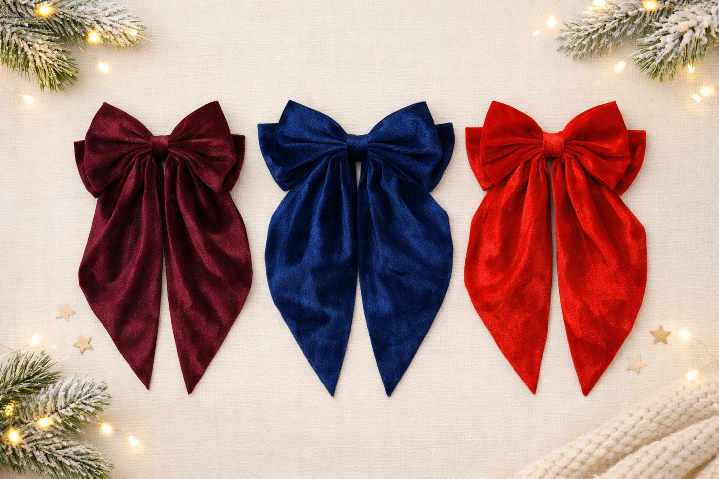 EXTRA LONG VELVET HAIR BOW