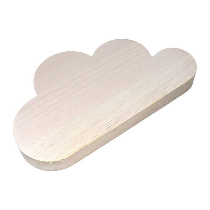 22cm WHITEWASHED FREESTANDING SOLID WOODEN CLOUD PLAQUE