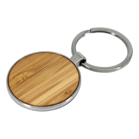 LUXURY ROUND BAMBOO KEYRING