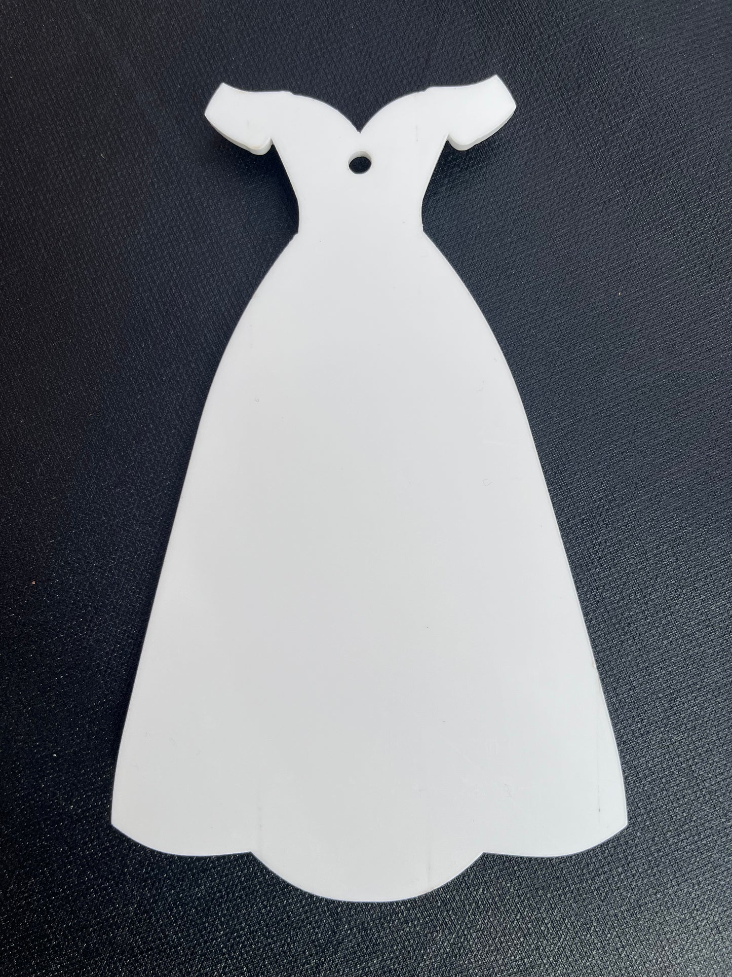 WHITE ACRYLIC BRIDE / PROM DRESS TAG