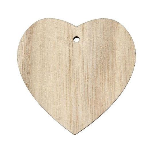 PACK OF TEN WOOD HEART GIFT TAG