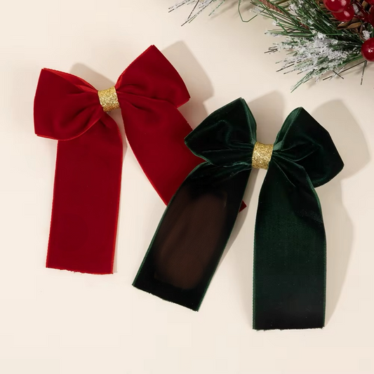 VELVET WITH GOLD CENTRE HAIRBOW