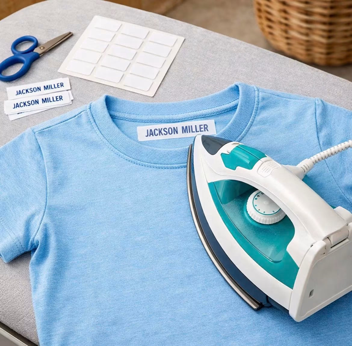 Iron on school uniform name labels