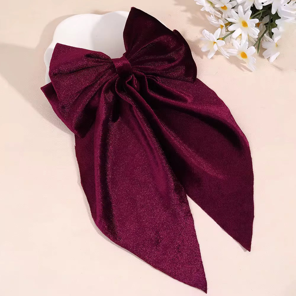 EXTRA LONG VELVET HAIR BOW