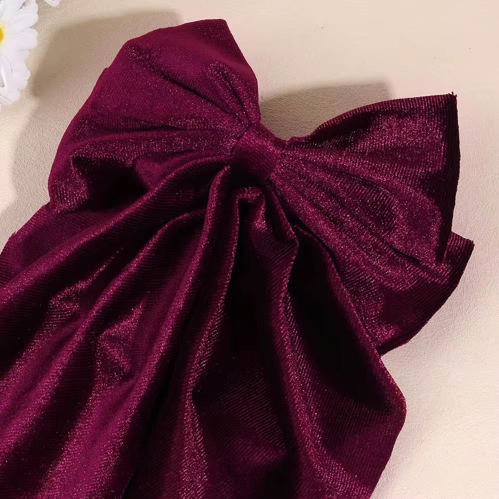 EXTRA LONG VELVET HAIR BOW
