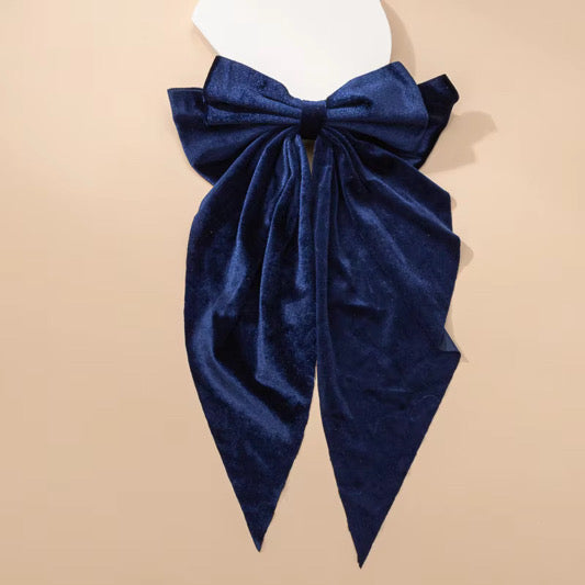 EXTRA LONG VELVET HAIR BOW