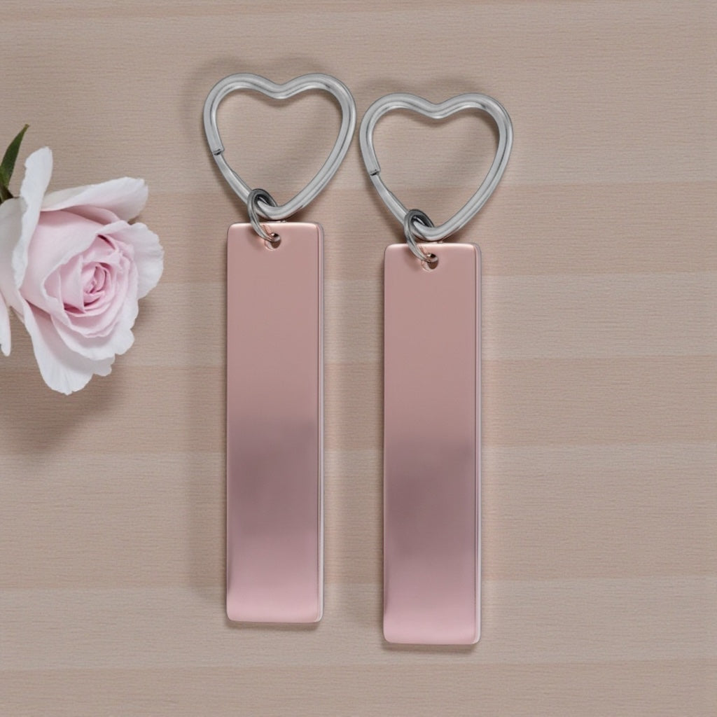 ONE PAIR - ACRYLIC  RECTANGLE KEYRING
