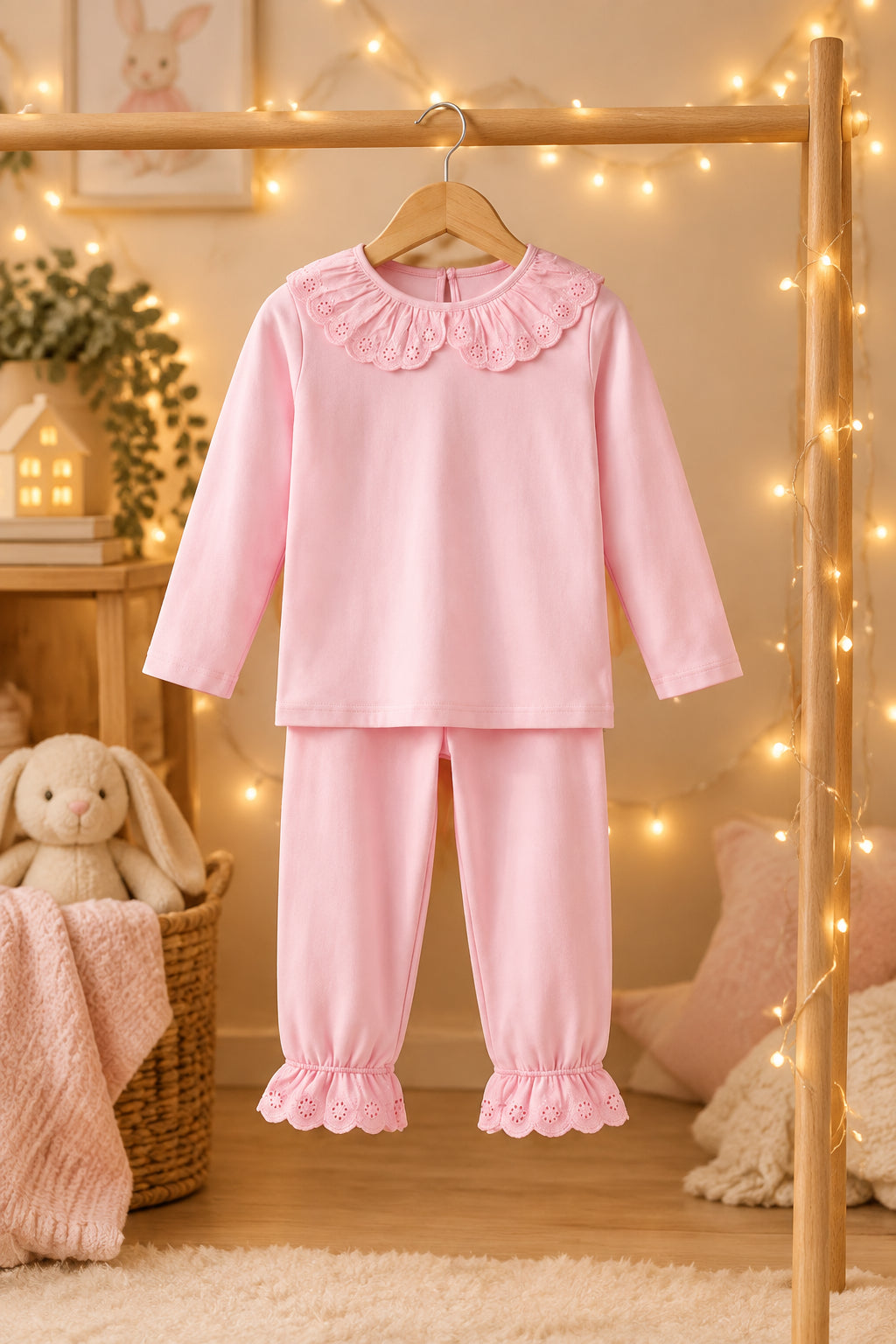 Long Sleeve Frilled Pyjamas