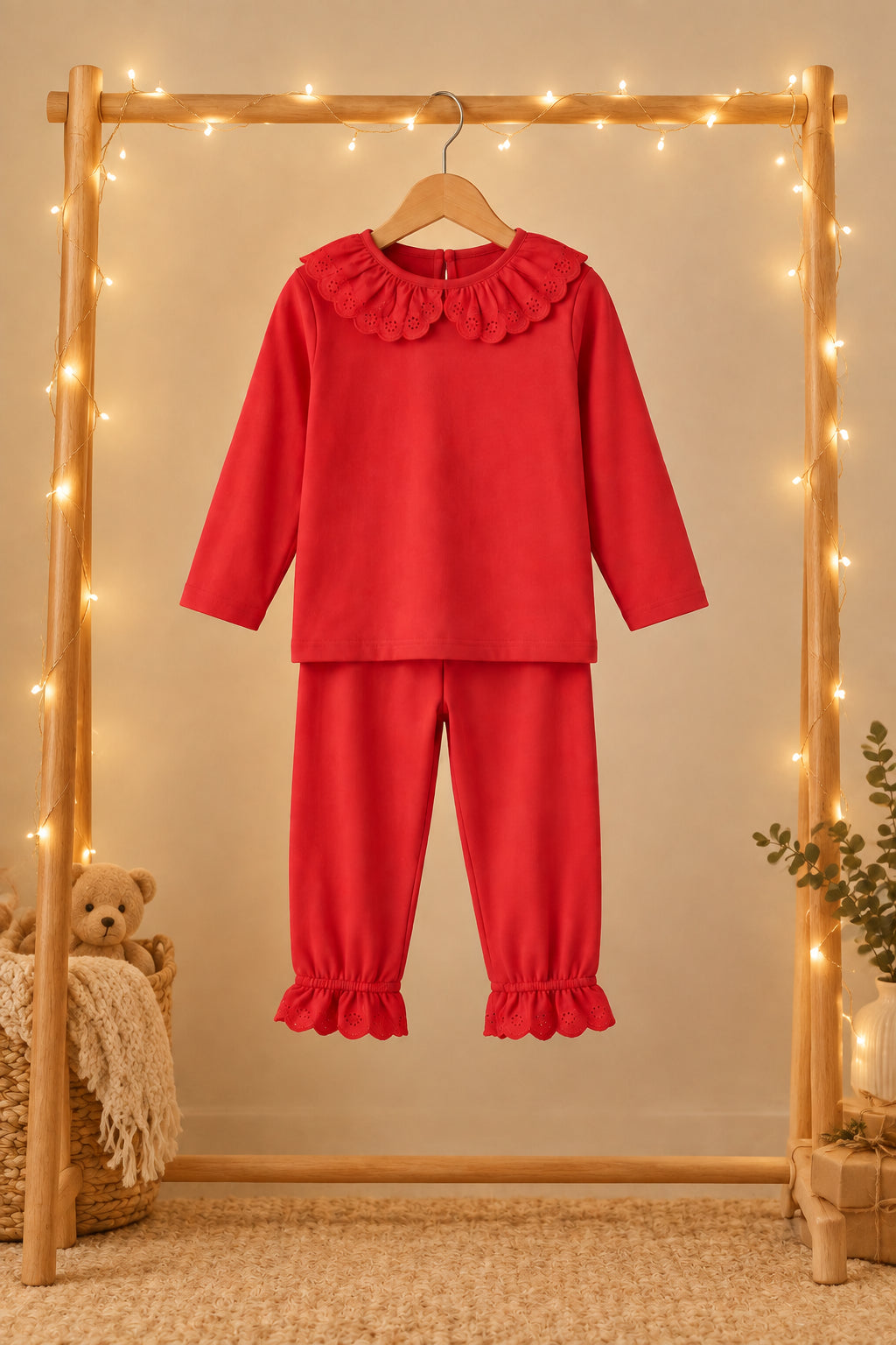 Long Sleeve Frilled Pyjamas
