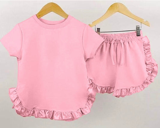 KIDS TALES SATIN FRILL SET