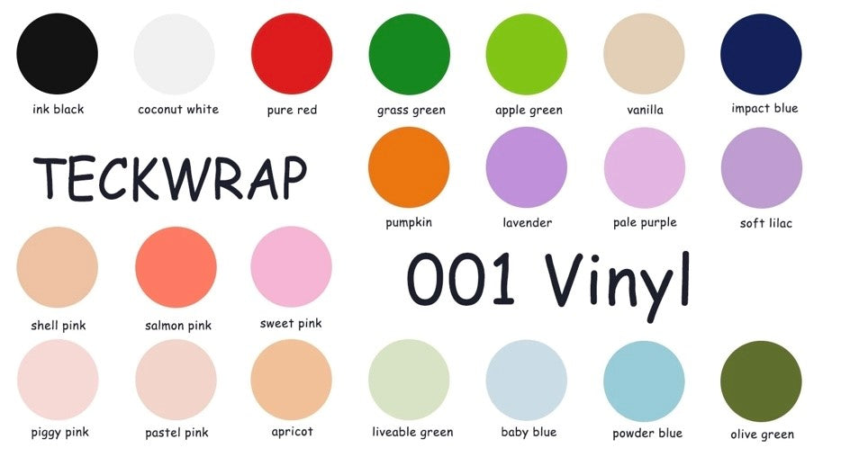 TECKWRAP 001M MATTE SERIES SELF ADHESIVE VINYL - PERMANENT