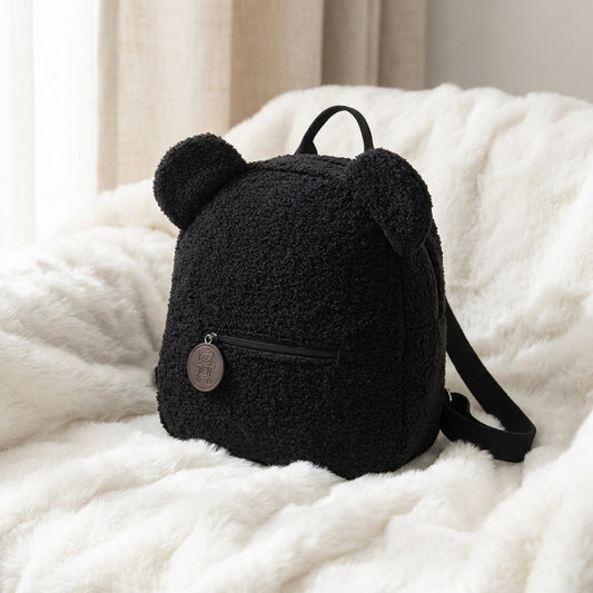 SALE - Black Teddy ears backpack