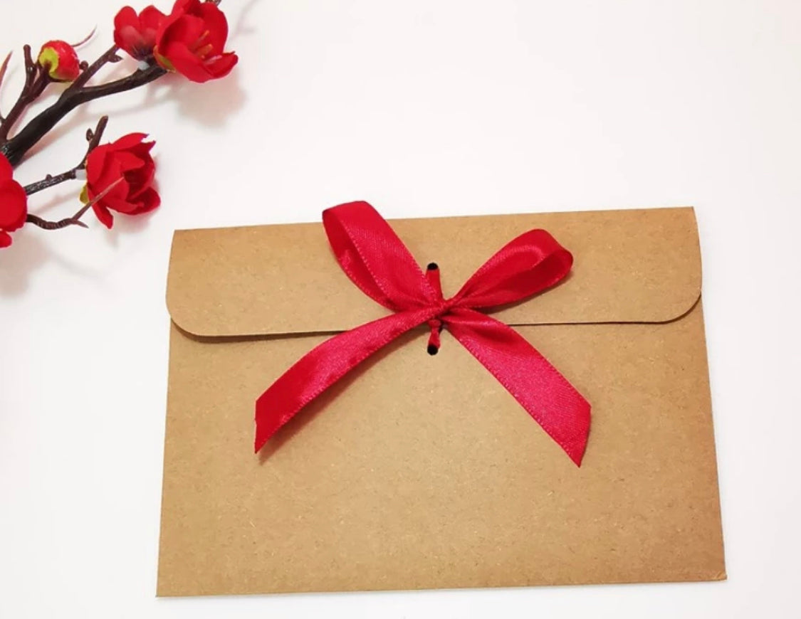 RED RIBBON ENVELOPE – EK SUPPLIES LTD - CRAFT BLANKS