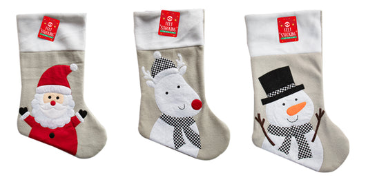 Grey felt Christmas stocking